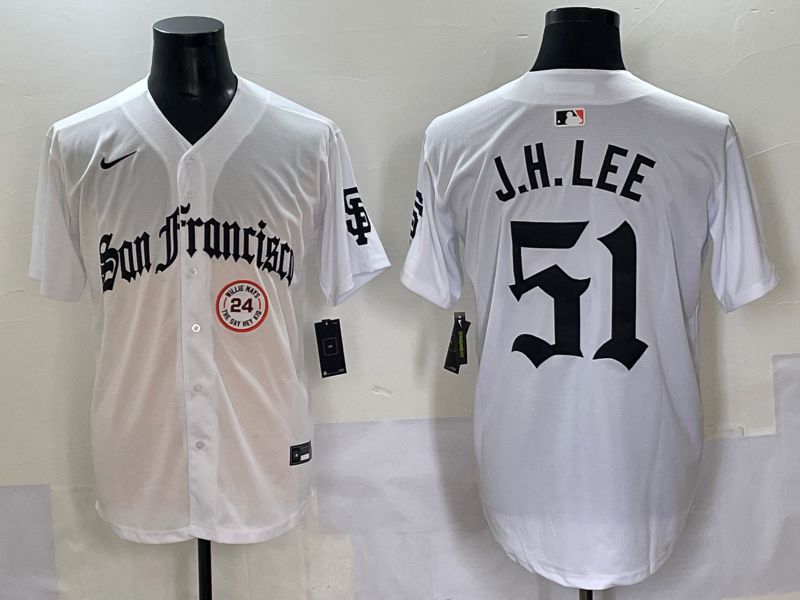 Men 2025 San Francisco Giants 51 J.H.Lee White Five generations Joint Name Nike MLB Jersey style 11